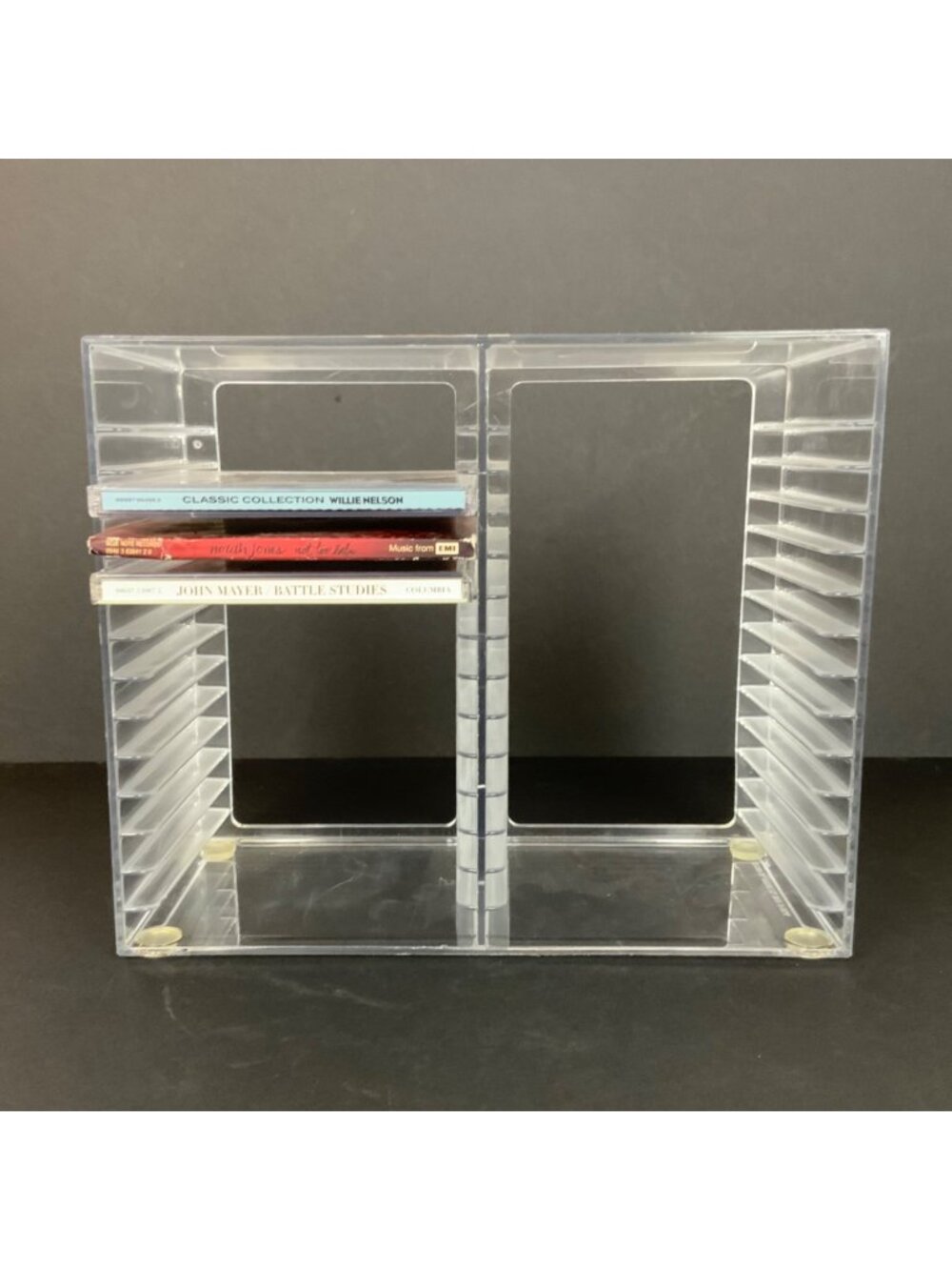 Vintage 1993 US Acrylic Inc Clear CD Storage Rack 30-Disc Holder Made In USA